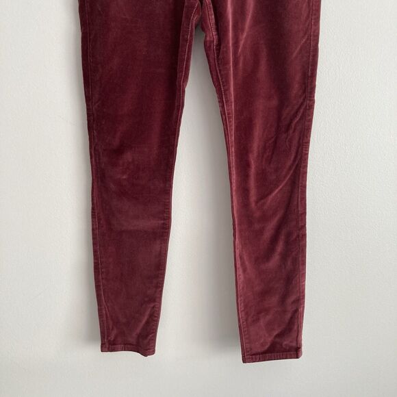 Frame Le High Skinny Velveteen Pants Jeans Womens Size 28 Burgundy Holiday - Picture 5 of 9